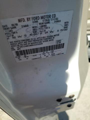 1FMCU49349KA33229 - 2009 FORD ESCAPE HYBRID WHITE photo 13