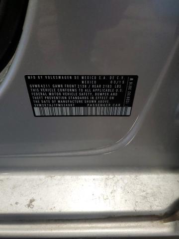 3VW2K7AJ7FM324987 - 2015 VOLKSWAGEN JETTA BASE SILVER photo 13