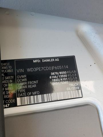 WD3PE7CD0JP605114 - 2018 MERCEDES-BENZ SPRINTER 2500 თეთრი ფოტო 13