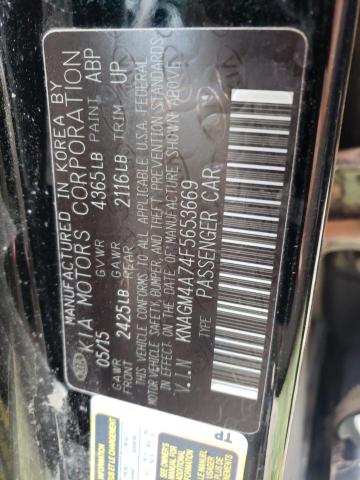 5NAGM4A74F5653669 - 2015 KIA OPTIMA BLACK photo 10