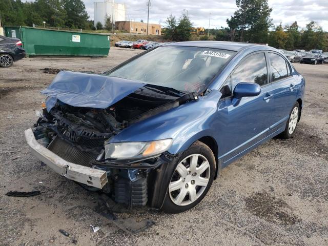 2HGFA16559H345115 - 2009 HONDA CIVIC LX BLUE photo 2