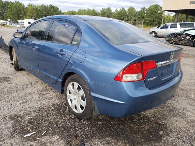 2HGFA16559H345115 - 2009 HONDA CIVIC LX BLUE photo 3