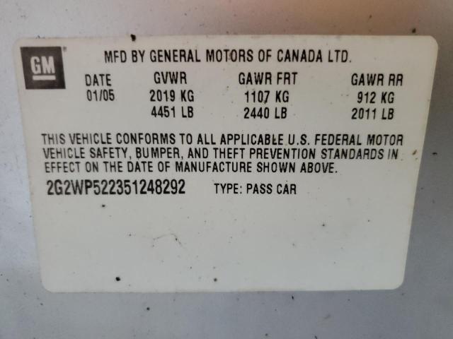 2G2WP522351248292 - 2005 PONTIAC GRAND PRIX 银色 照片 12