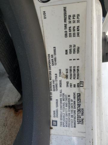 1GTDT136748129763 - 2004 GMC CANYON WHITE photo 12