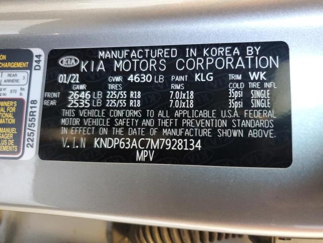 KNDP63AC7M7928134 - 2021 KIA SPORTAGE S GRAY photo 13