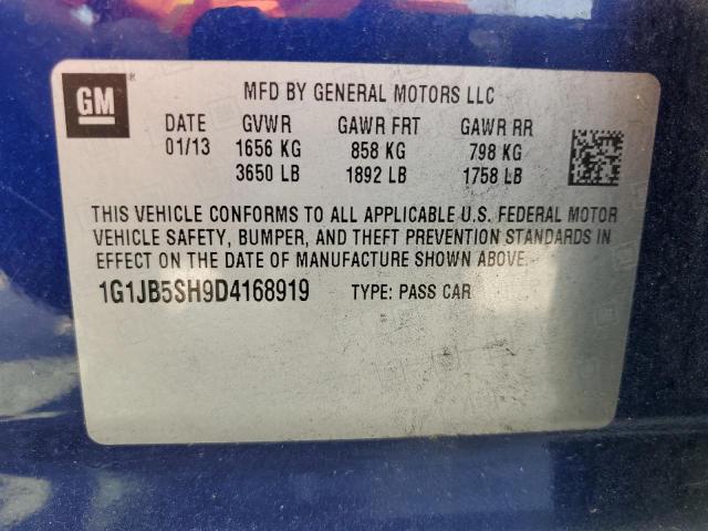 1G1JB5SH9D4168919 - 2013 CHEVROLET SONIC LS 蓝色 照片 12