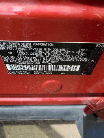 JTMWFREV4ED034041 - 2014 TOYOTA RAV4 XLE RED photo 13