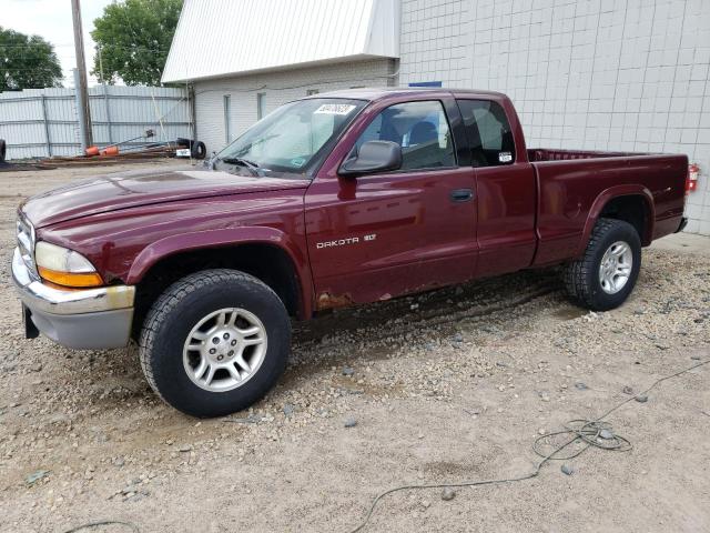 1B7GG42N32S583651 - 2002 DODGE DAKOTA SLT MAROON photo 1