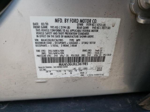 MAJ6S3GL0LC361985 - 2020 FORD ECOSPORT SE 银色 照片 13