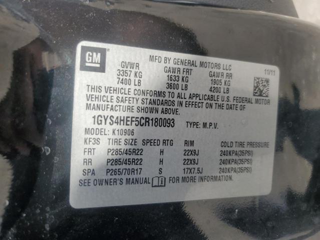 1GYS4HEF5CR180093 - 2012 CADILLAC ESCALADE ESV LUXURY BLACK photo 13