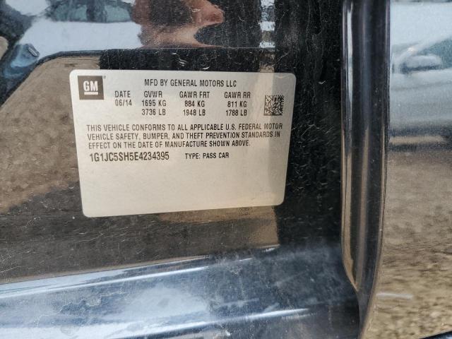 1G1JC5SH5E4234395 - 2014 CHEVROLET SONIC LT BLACK photo 12