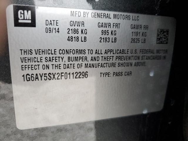 1G6AY5SX2F0112296 - 2015 CADILLAC CTS PERFORMANCE COLLECTION გრაფიტი ფოტო 13