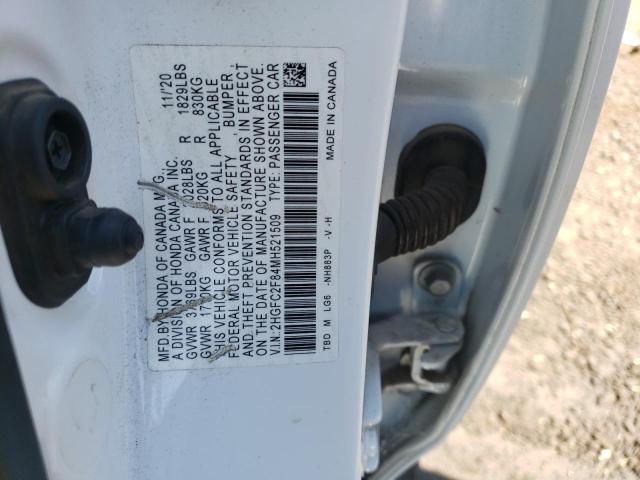 2HGFC2F84MH521509 - 2021 HONDA CIVIC SPORT 白色 照片 12