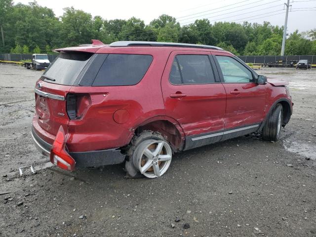 1FM5K8D88HGB60236 - 2017 FORD EXPLORER XLT RED photo 3