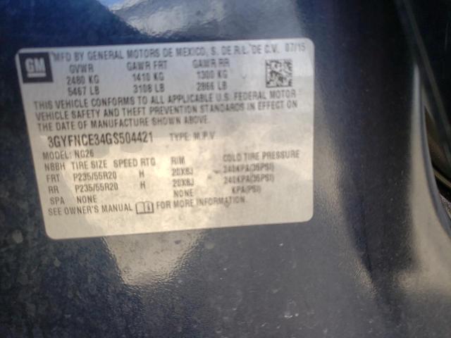 3GYFNCE34GS504421 - 2016 CADILLAC SRX PERFORMANCE COLLECTION ნაცრისფერი ფოტო 14