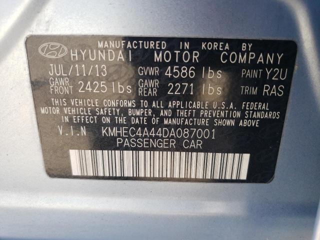 KMHEC4A44DA087001 - 2013 HYUNDAI SONATA HYBRID BLUE photo 12