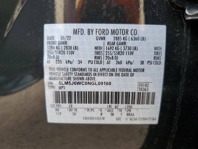 5LM5J6WC0NGL09160 - 2022 LINCOLN AVIATOR მწვანე ფოტო 14