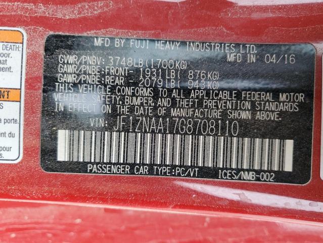 JF1ZNAA17G8708110 - 2016 TOYOTA SCION FR-S ბურგუნდია ფოტო 13