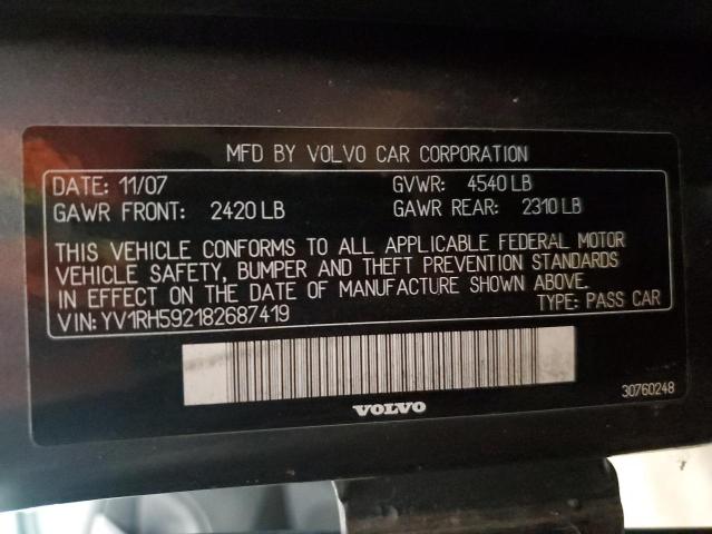 YV1RH592182687419 - 2008 VOLVO S60 2.5T GRAY photo 13