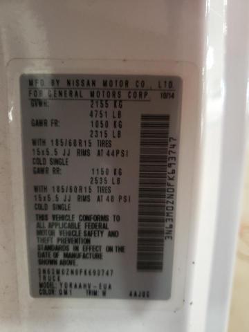 3N63M0ZN0FK693747 - 2015 CHEVROLET CITY EXPRE LT 白色 照片 13