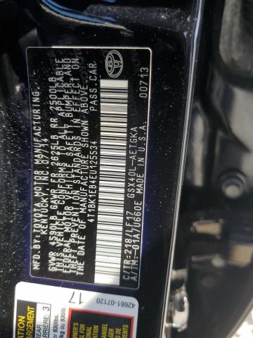 4T1BK1EB4EU125534 - 2014 TOYOTA AVALON BASE 黑色 照片 12