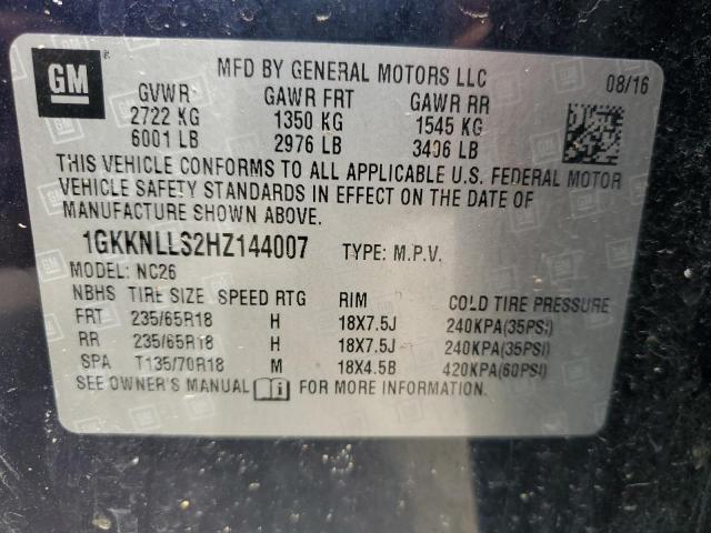 1GKKNLLS2HZ144007 - 2017 GMC ACADIA SLE ლურჯი ფოტო 13