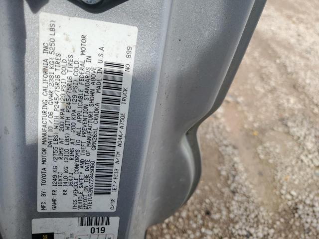 5TETU62NX7Z345060 - 2007 TOYOTA TACOMA PRERUNNER ACCESS CAB SILVER photo 12