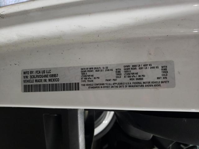 3C6LRVDG4NE108957 - 2022 RAM PROMASTER 2500 HIGH WHITE photo 13
