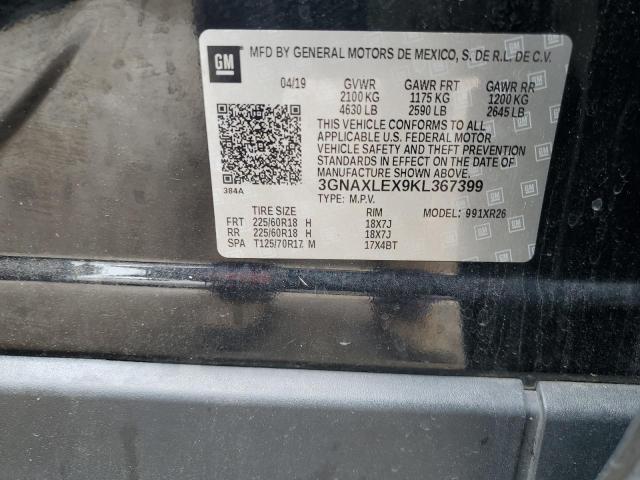 3GNAXLEX9KL367399 - 2019 CHEVROLET EQUINOX LT Чорний фото 13