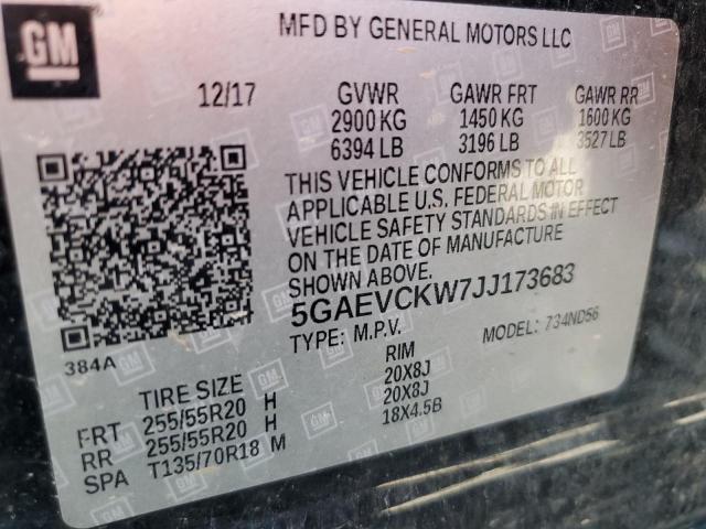 5GAEVCKW7JJ173683 - 2018 BUICK ENCLAVE AVENIR 黑色 照片 14