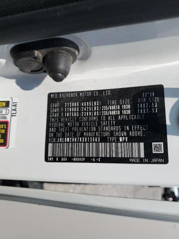 JHLRW2H87KX013563 - 2019 HONDA CR-V EXL Ақ фото 13