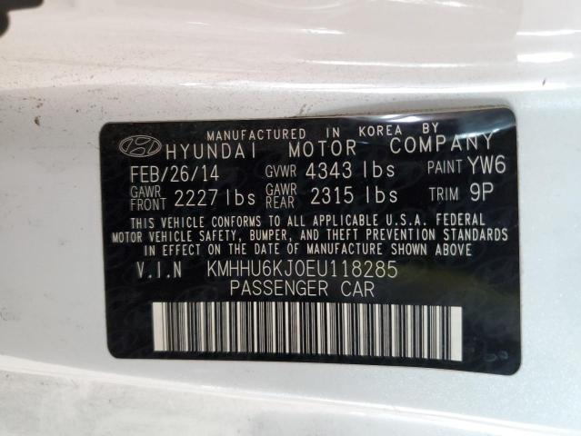 KMHHU6KJ0EU118285 - 2014 HYUNDAI GENESIS CO 3.8L WHITE photo 12