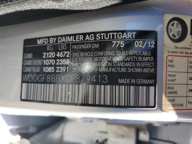 WDDGF8BBXCF879413 - 2012 MERCEDES-BENZ C 300 4MATIC SILVER photo 13