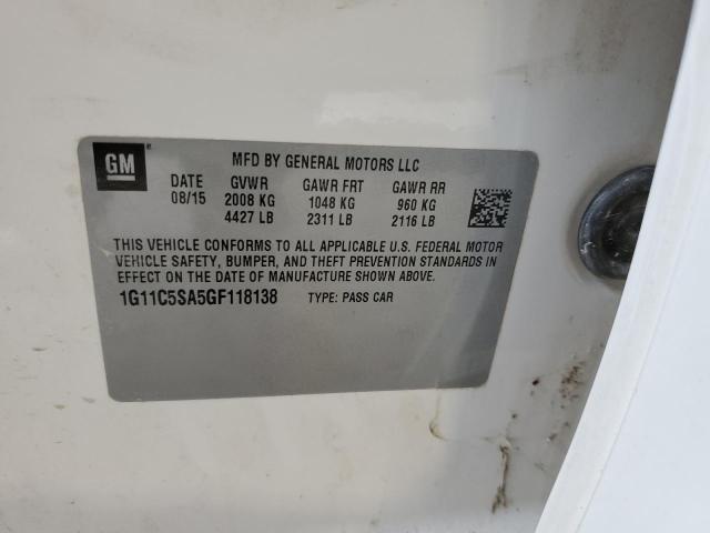 1G11C5SA5GF118138 - 2016 CHEVROLET MALIBU LIM LT 白色 照片 12