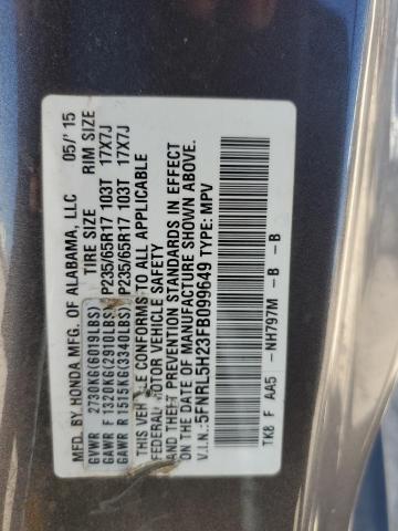 5FNRL5H23FB099649 - 2015 HONDA ODYSSEY LX GRAY photo 13