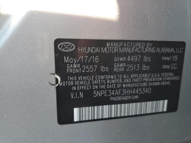 5NPE34AF3HH445340 - 2017 HYUNDAI SONATA SPORT SILVER photo 13