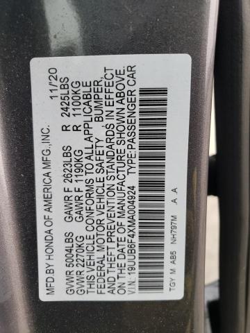 19UUB6F4XMA004924 - 2021 ACURA TLX TECHNOLOGY 灰色 照片 13