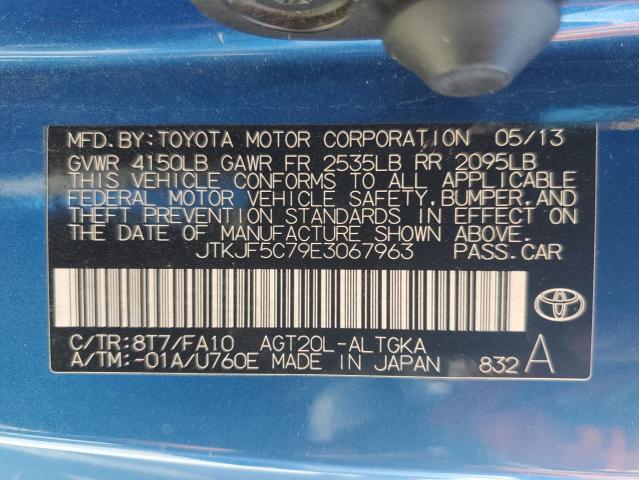 JTKJF5C79E3067963 - 2014 TOYOTA SCION TC Mavi foto 12
