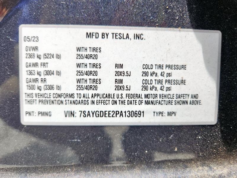 7SAYGDEE2PA130691 - 2023 TESLA MODEL Y Գրաֆիտ լուսանկար 13