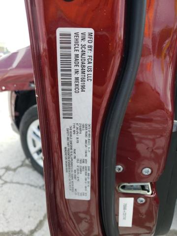 3C4NJDAB4MT601964 - 2021 JEEP COMPASS SPORT Бордовый фото 12