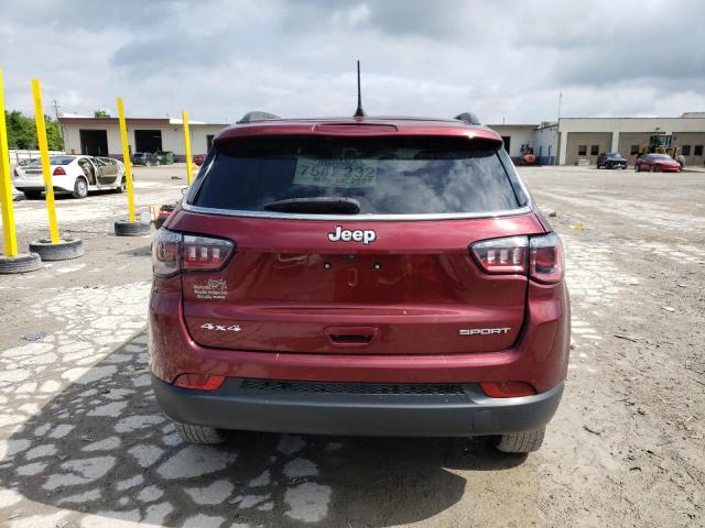 3C4NJDAB4MT601964 - 2021 JEEP COMPASS SPORT Бордовый фото 6