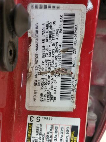 1NXBR32E36Z647143 - 2006 TOYOTA COROLLA CE RED photo 12