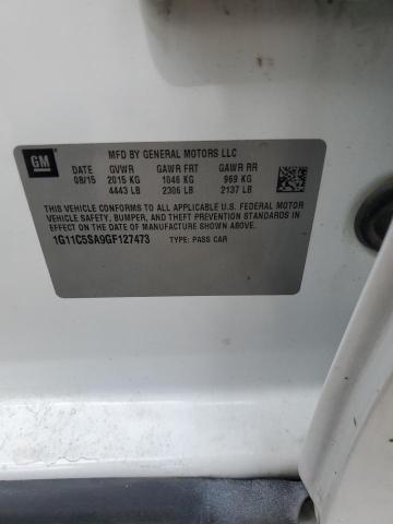 1G11C5SA9GF127473 - 2016 CHEVROLET MALIBU LIM LT 白色 照片 12
