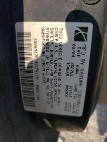1G8AM12F44Z179798 - 2004 SATURN ION LEVEL 2 白色 照片 12