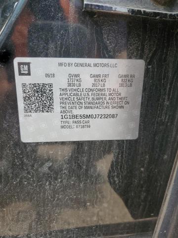 1G1BE5SM0J7232087 - 2018 CHEVROLET CRUZE LT შავი ფოტო 13