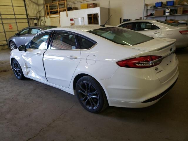 3FA6P0LU6JR204071 - 2018 FORD FUSION SE HYBRID WHITE photo 2