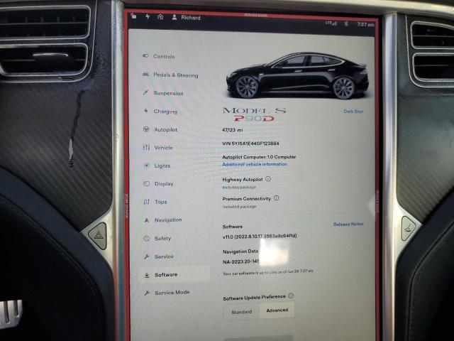 5YJSA1E44GF123884 - 2016 TESLA MODEL S 黑色 照片 9