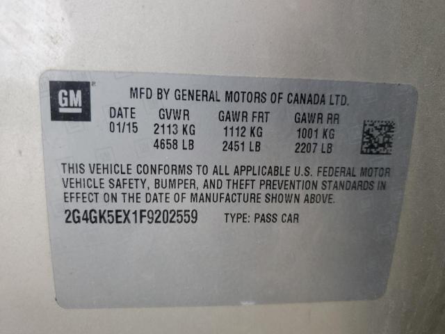 2G4GK5EX1F9202559 - 2015 BUICK REGAL BEIGE photo 12