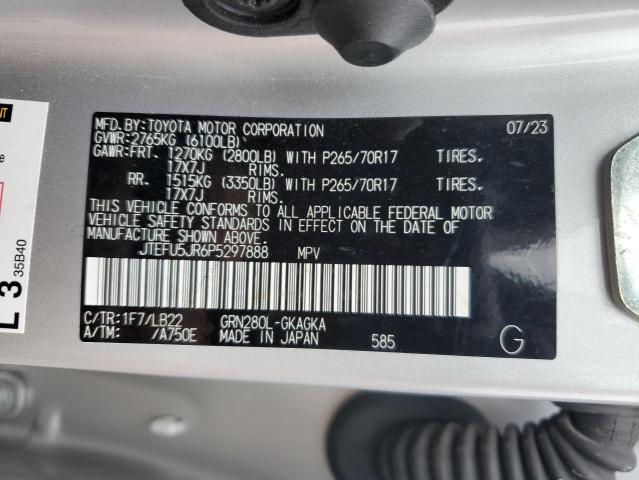 JTEFU5JR6P5297888 - 2023 TOYOTA 4RUNNER SR5 SILVER photo 13