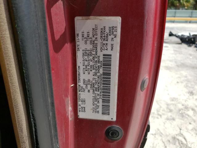 JT4TN12D7V0032052 - 1997 TOYOTA T100 XTRACAB RED photo 12